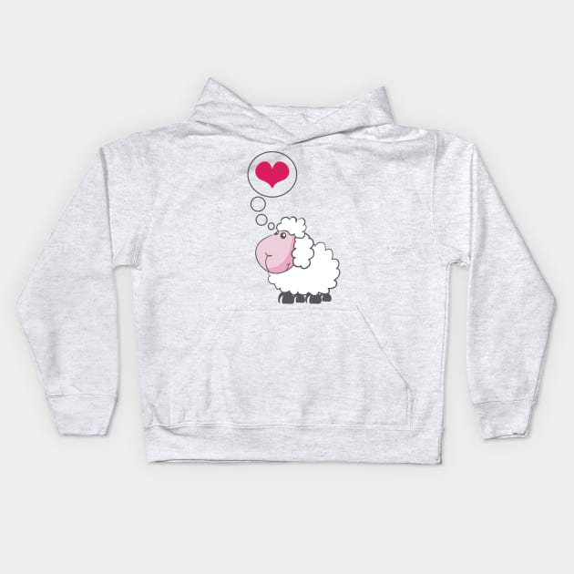 Valentine's Day - Sheep in love Kids Hoodie by GNDesign